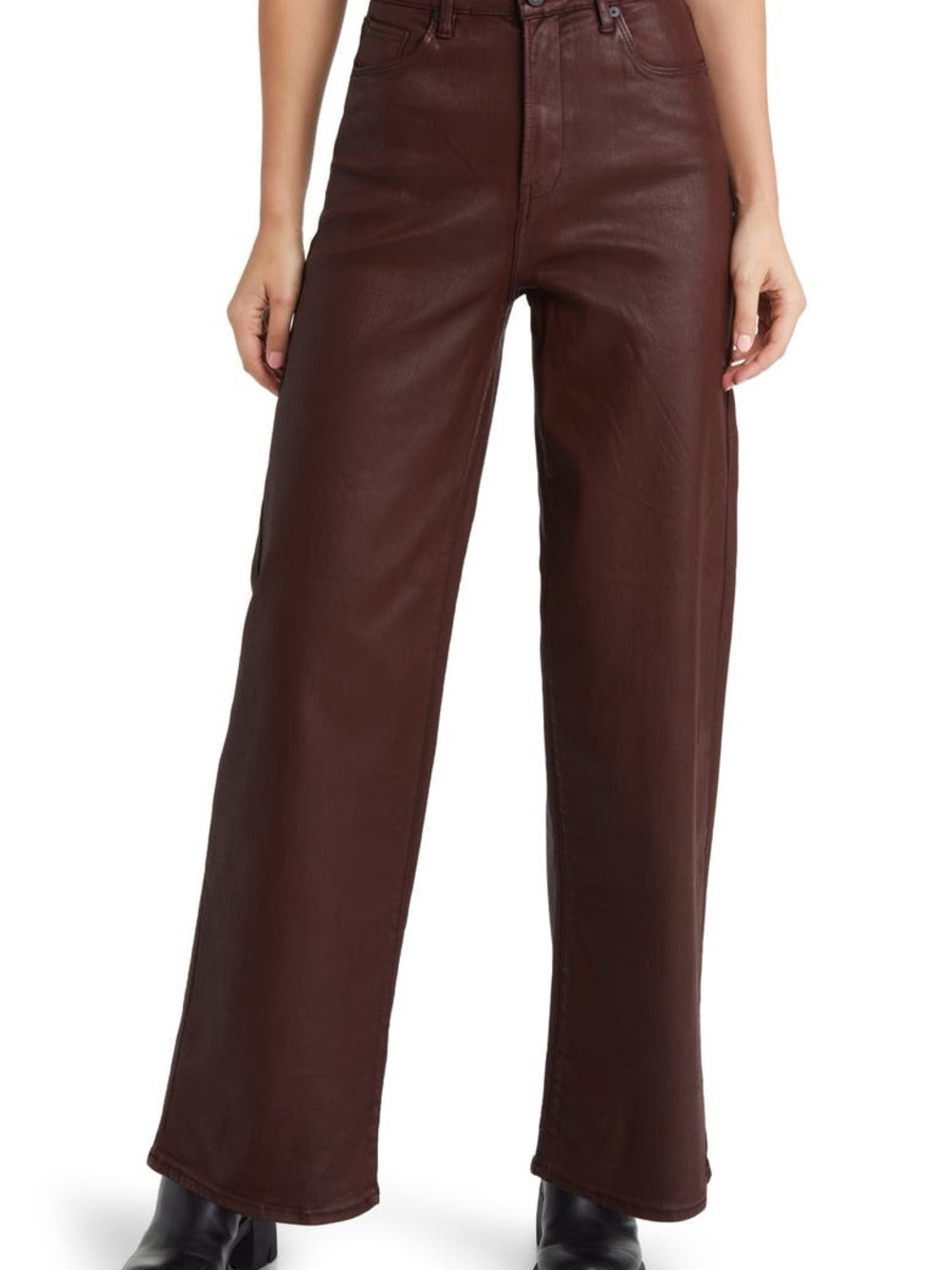 The Franklin Rib Cage Coated Denim Flare Pants size 31